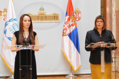 24 May 2018 National Assembly Speaker Maja Gojkovic and the President of the Inter-Parliamentary Union Gabriela Cuevas Barron 